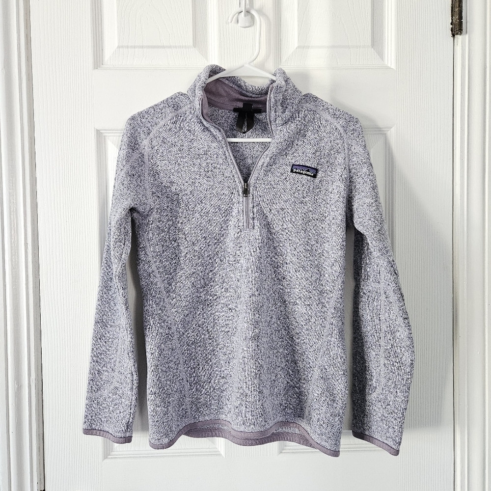 Patagonia Purple Heathered Zip Pullover